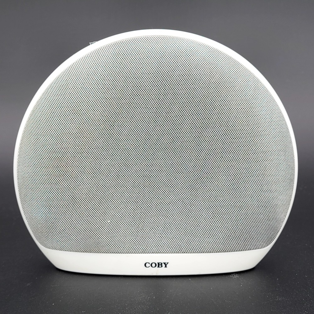 Coby CSBT-313 Bluetooth Dome Speaker White Portable Wireless Tested Working
